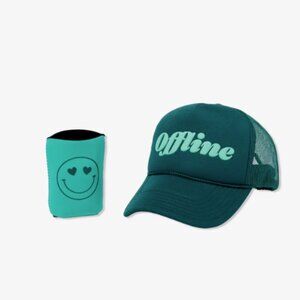 NWT Offline Teal Trucker Hat And Koozie Set Ulta